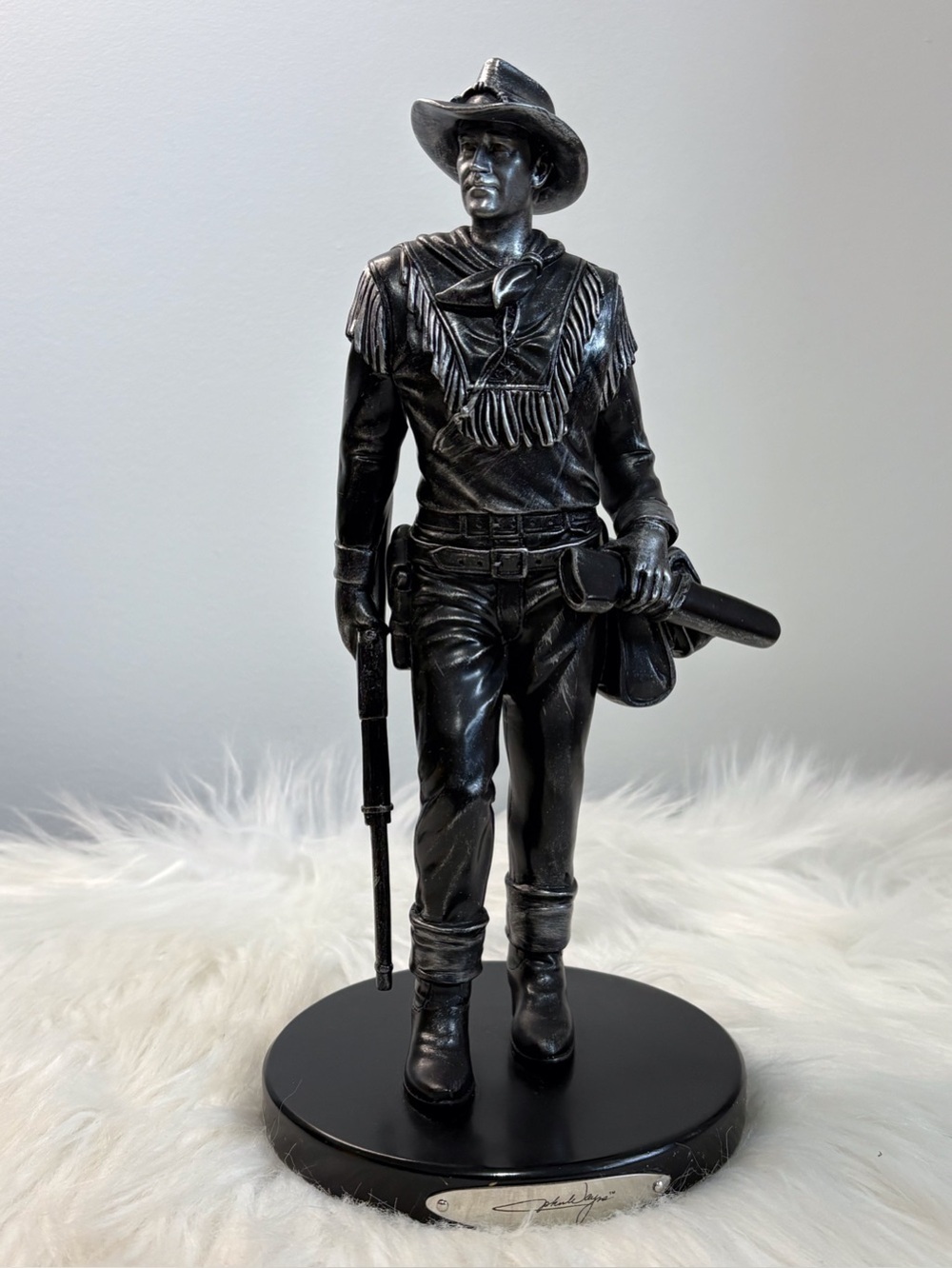 (141)Platinum Edition John Wayne Cowboy Sculpture Figurine – Western Home Art